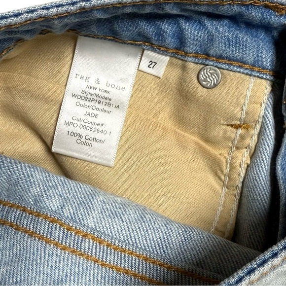 Rag & Bone New York Jade High Rise Cutoff Shorts Size 27 Light Wash 100% Cotton - Picture 4 of 5